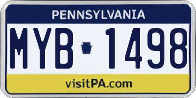 PA license plate MYB1498