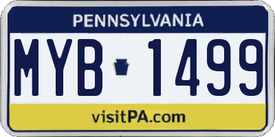 PA license plate MYB1499