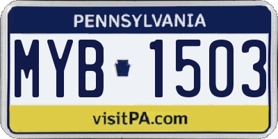 PA license plate MYB1503