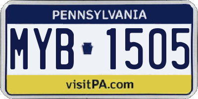 PA license plate MYB1505