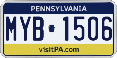 PA license plate MYB1506