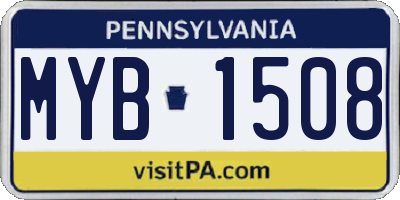 PA license plate MYB1508