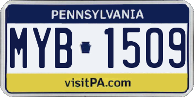 PA license plate MYB1509