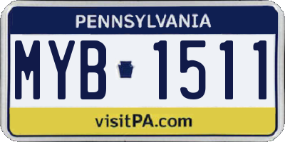 PA license plate MYB1511