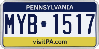 PA license plate MYB1517