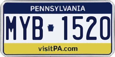 PA license plate MYB1520