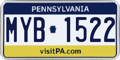 PA license plate MYB1522