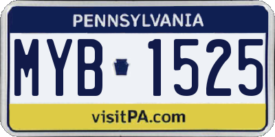 PA license plate MYB1525
