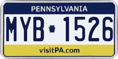 PA license plate MYB1526
