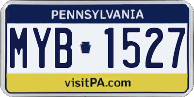 PA license plate MYB1527
