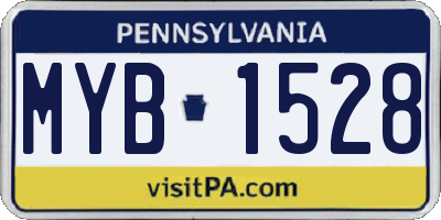 PA license plate MYB1528