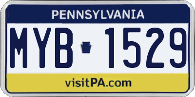 PA license plate MYB1529