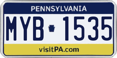 PA license plate MYB1535
