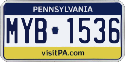 PA license plate MYB1536