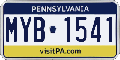 PA license plate MYB1541