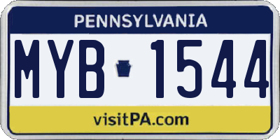 PA license plate MYB1544