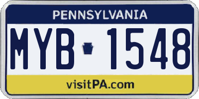 PA license plate MYB1548