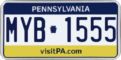 PA license plate MYB1555