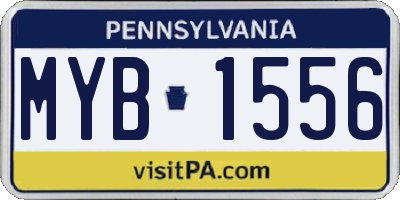 PA license plate MYB1556