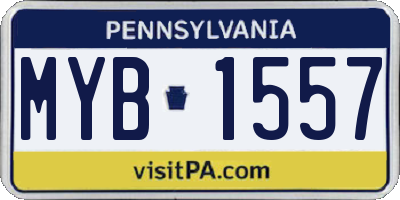 PA license plate MYB1557