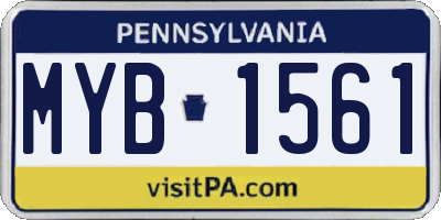 PA license plate MYB1561
