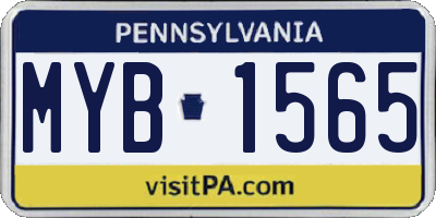 PA license plate MYB1565