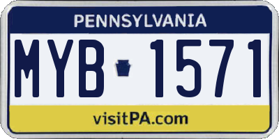 PA license plate MYB1571