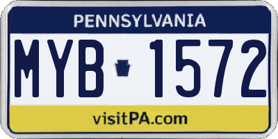 PA license plate MYB1572