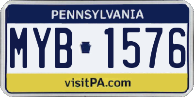 PA license plate MYB1576