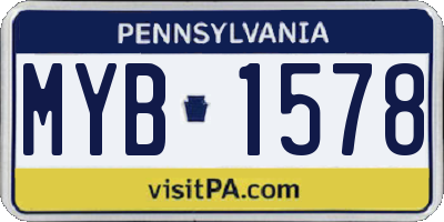 PA license plate MYB1578