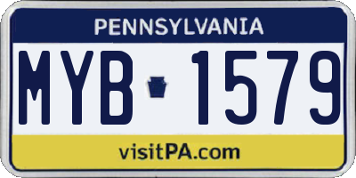 PA license plate MYB1579