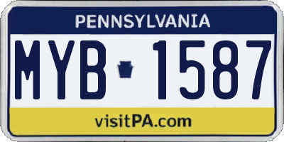 PA license plate MYB1587