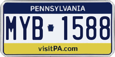 PA license plate MYB1588