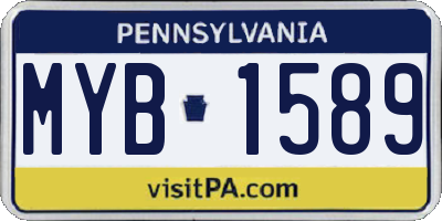 PA license plate MYB1589