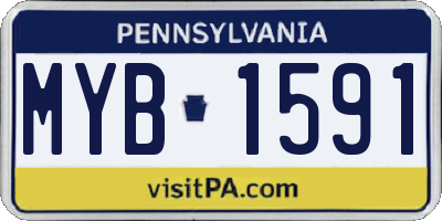 PA license plate MYB1591