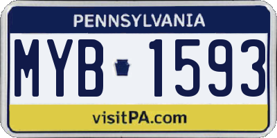 PA license plate MYB1593