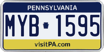 PA license plate MYB1595