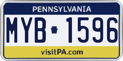 PA license plate MYB1596