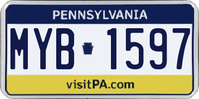 PA license plate MYB1597