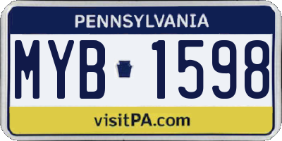 PA license plate MYB1598