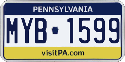 PA license plate MYB1599