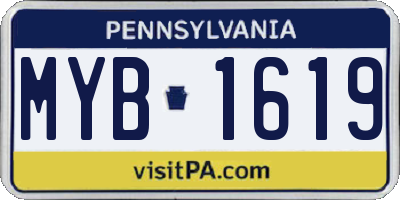 PA license plate MYB1619