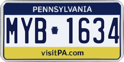 PA license plate MYB1634