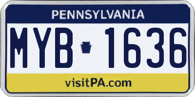 PA license plate MYB1636