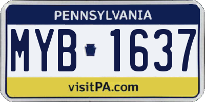 PA license plate MYB1637