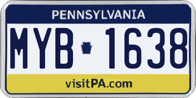 PA license plate MYB1638