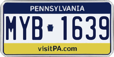 PA license plate MYB1639