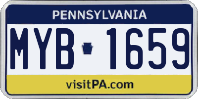 PA license plate MYB1659