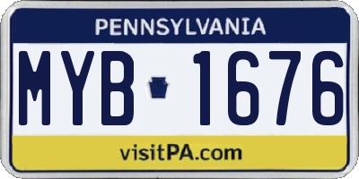 PA license plate MYB1676