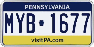 PA license plate MYB1677